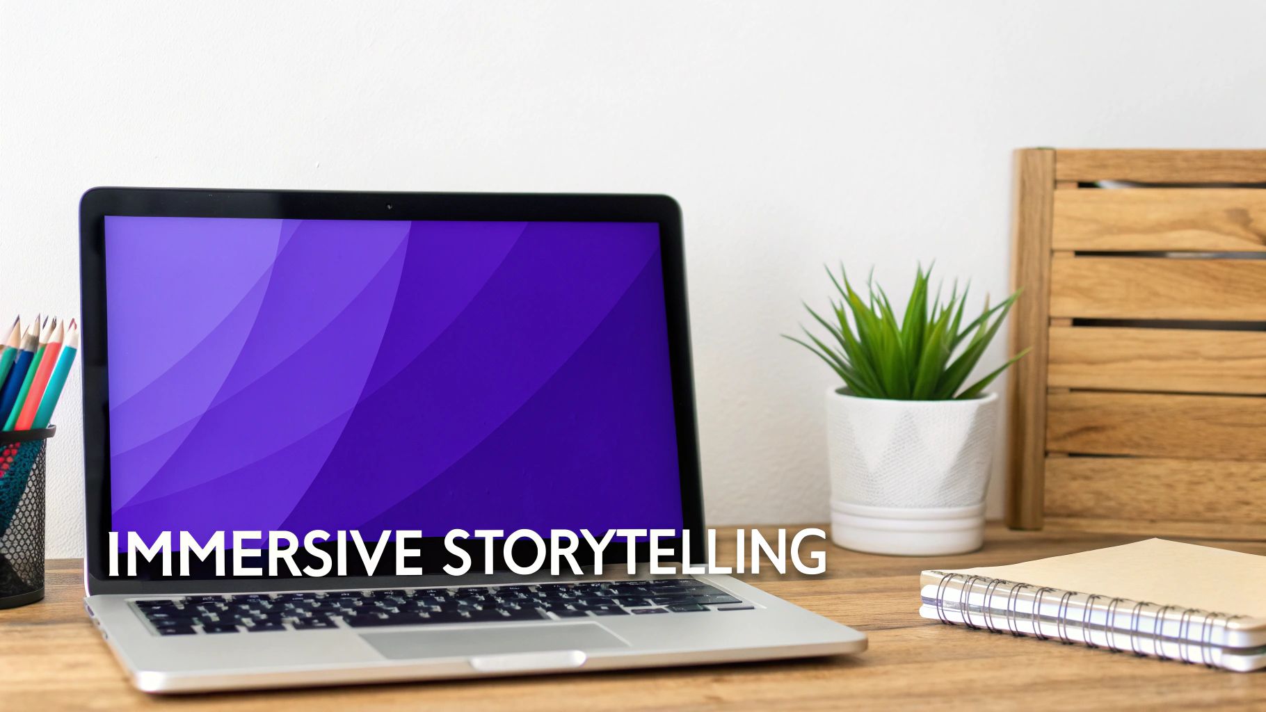 A visually engaging website design with layered elements suggesting depth and movement.