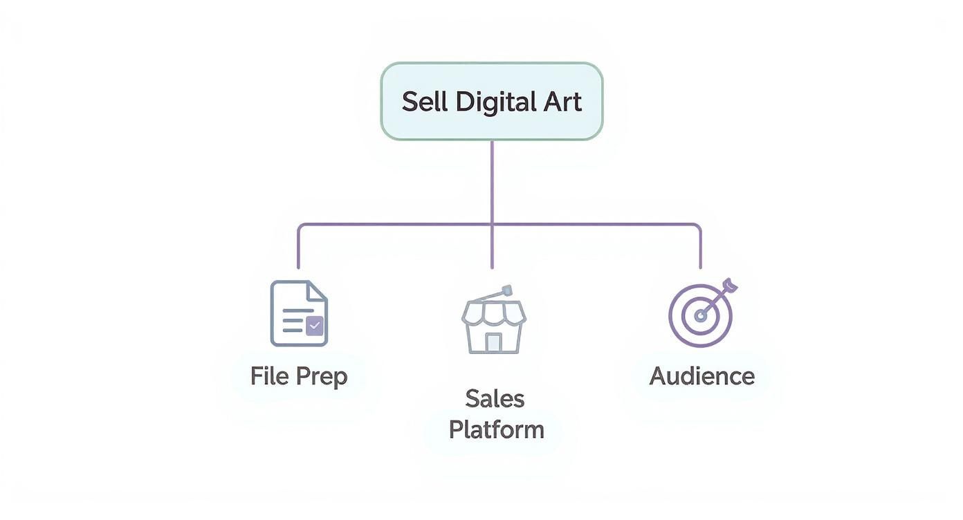 Infographic about how to sell digital art
