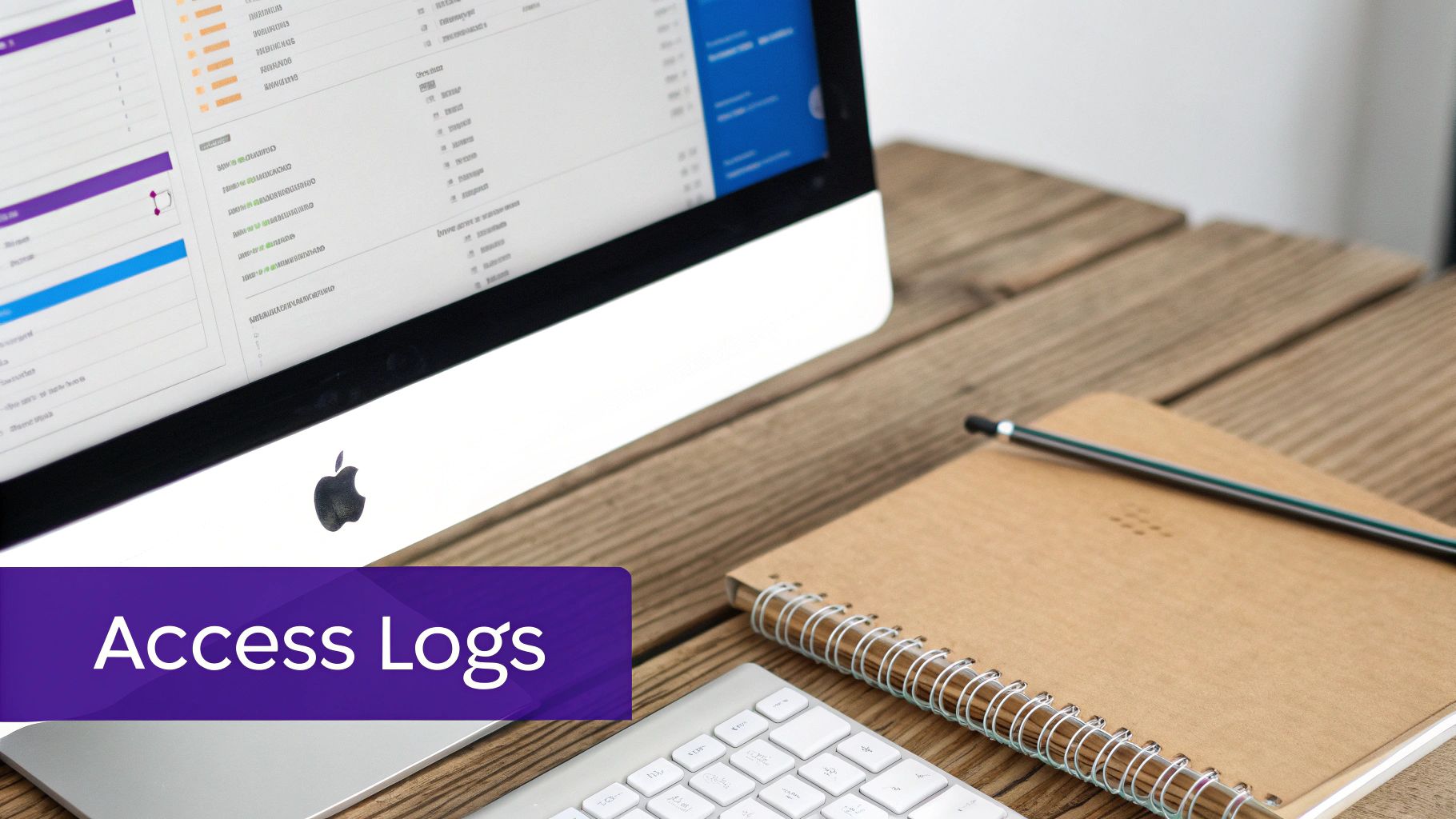 An analytical dashboard showing website visitor data and access logs.