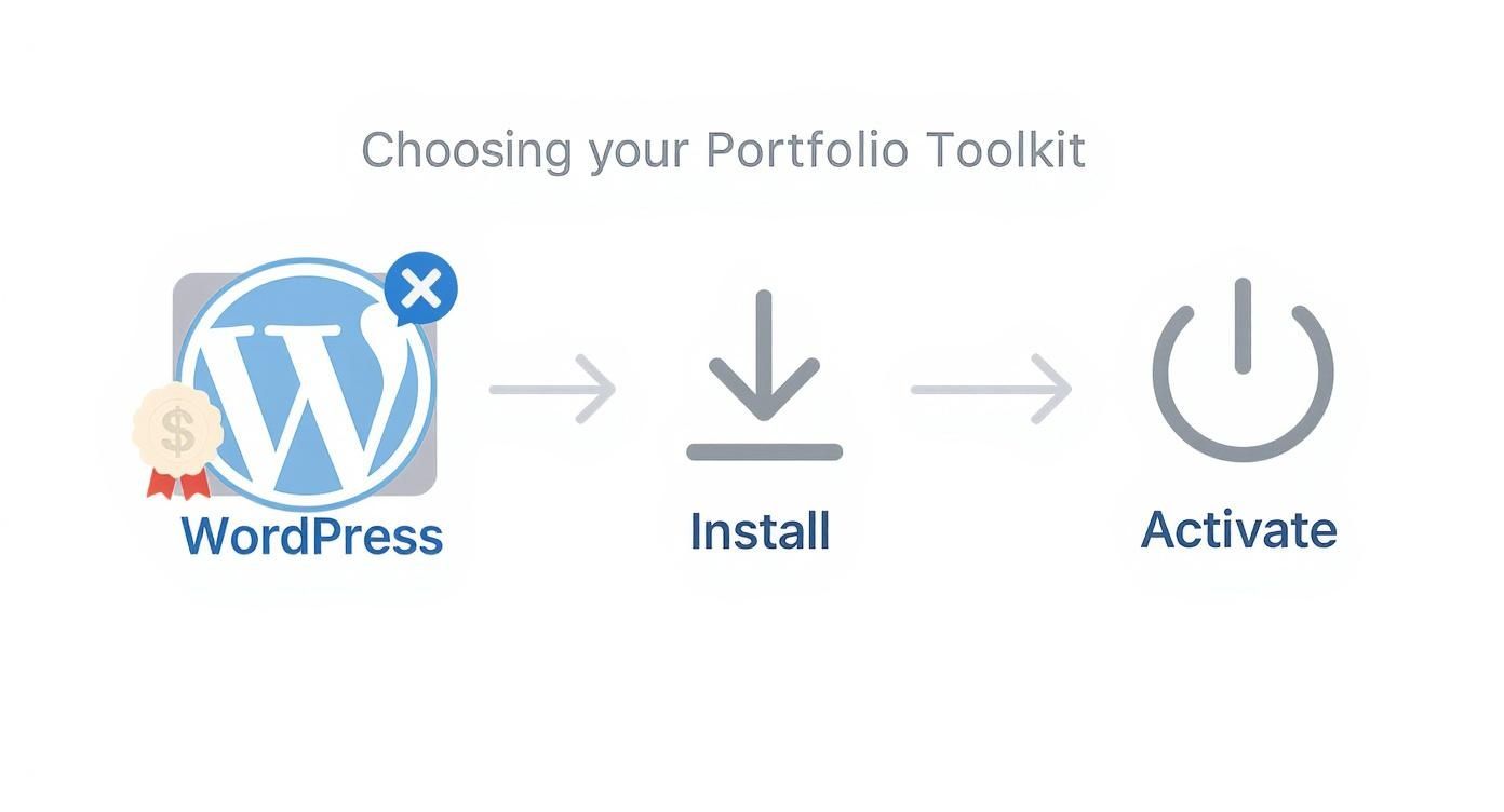 Infographic about wordpress for portfolios