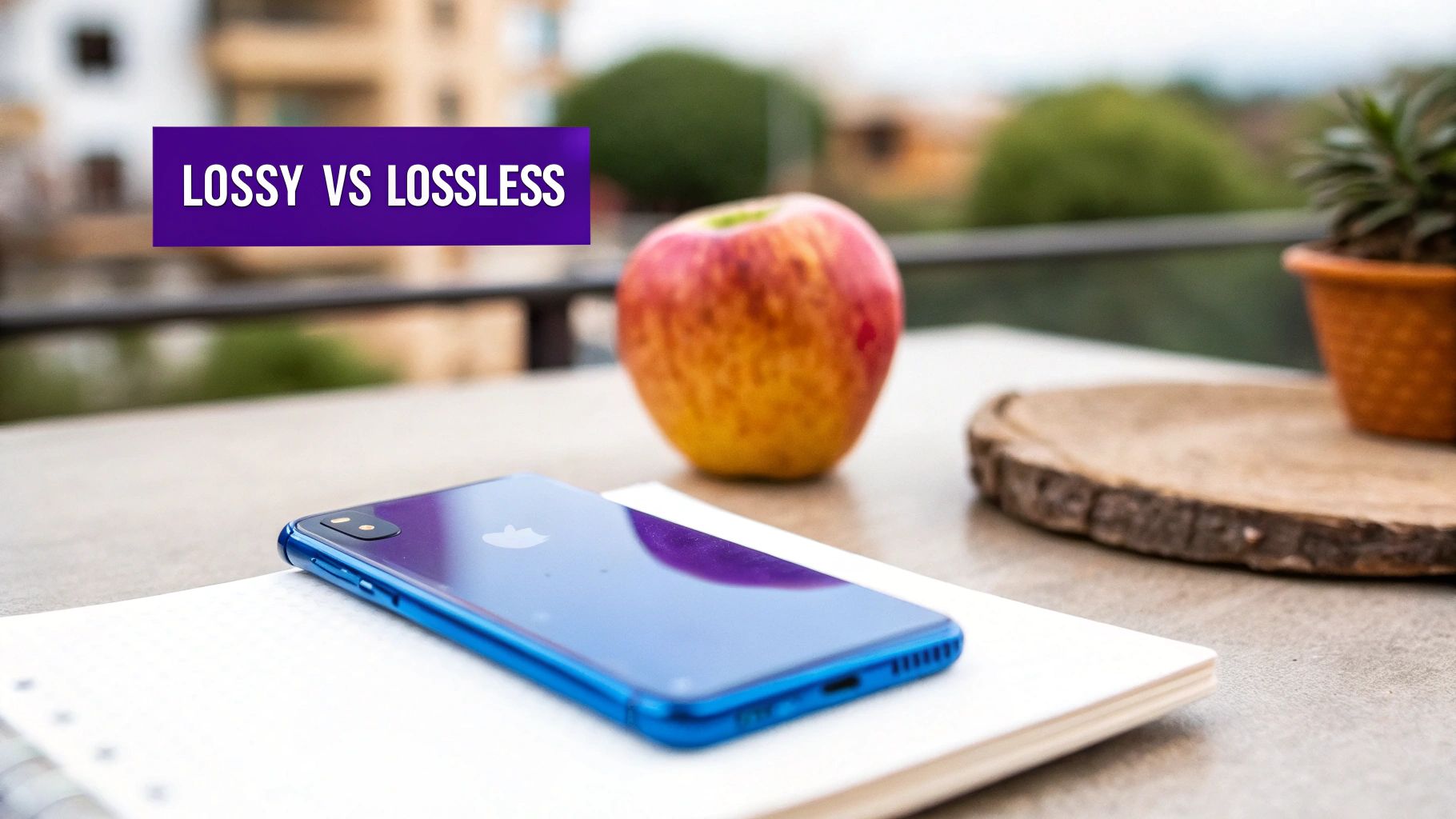 Side-by-side comparison showing the visual difference between a high-quality original image and a heavily compressed version