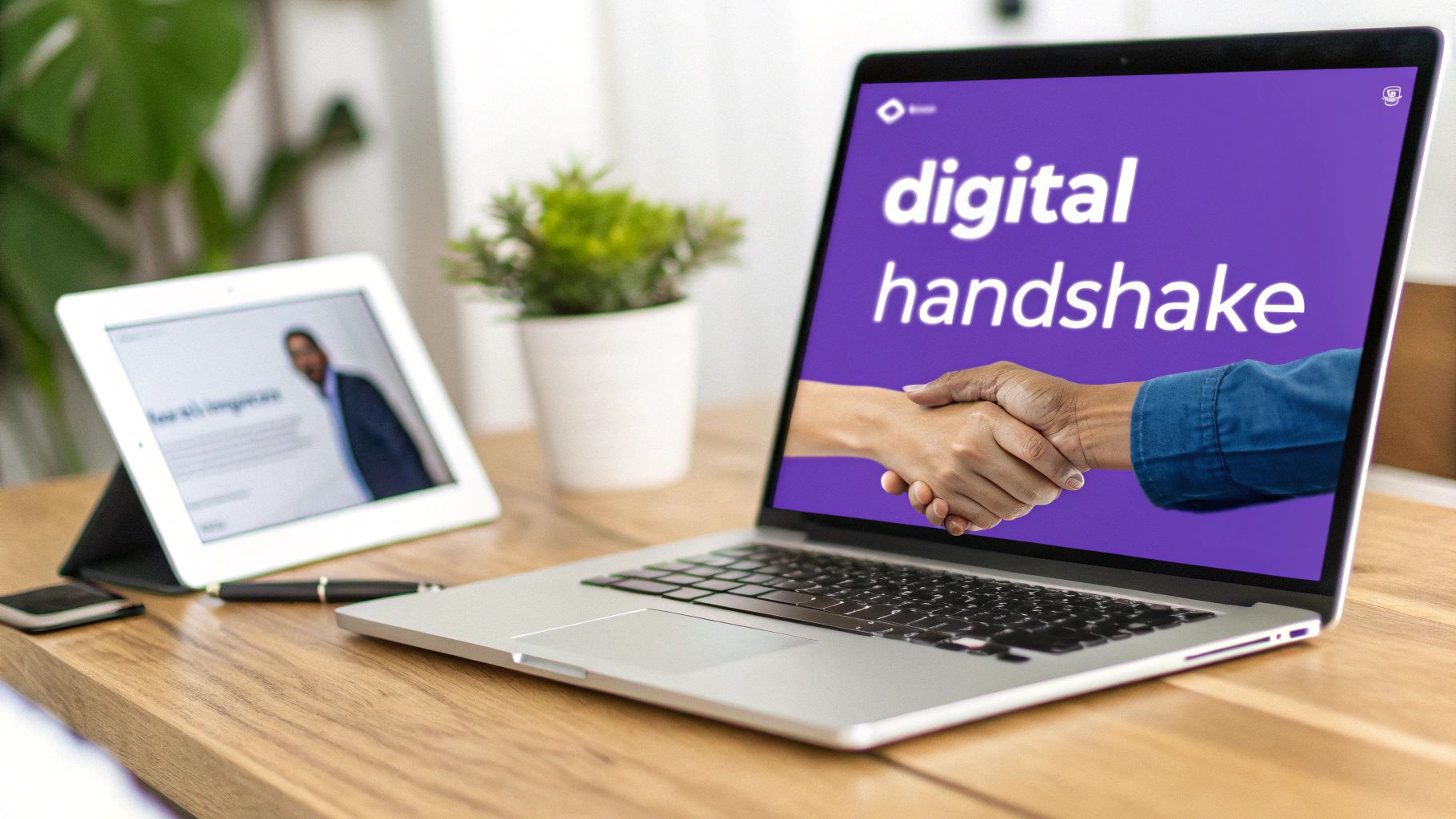 A modern and clean web page header design featuring a logo, navigation links, and a call-to-action button.