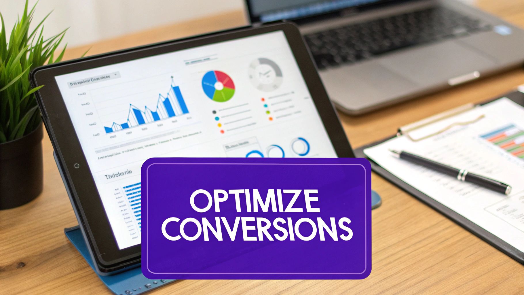 A dashboard showing conversion rate optimization metrics for a website popup