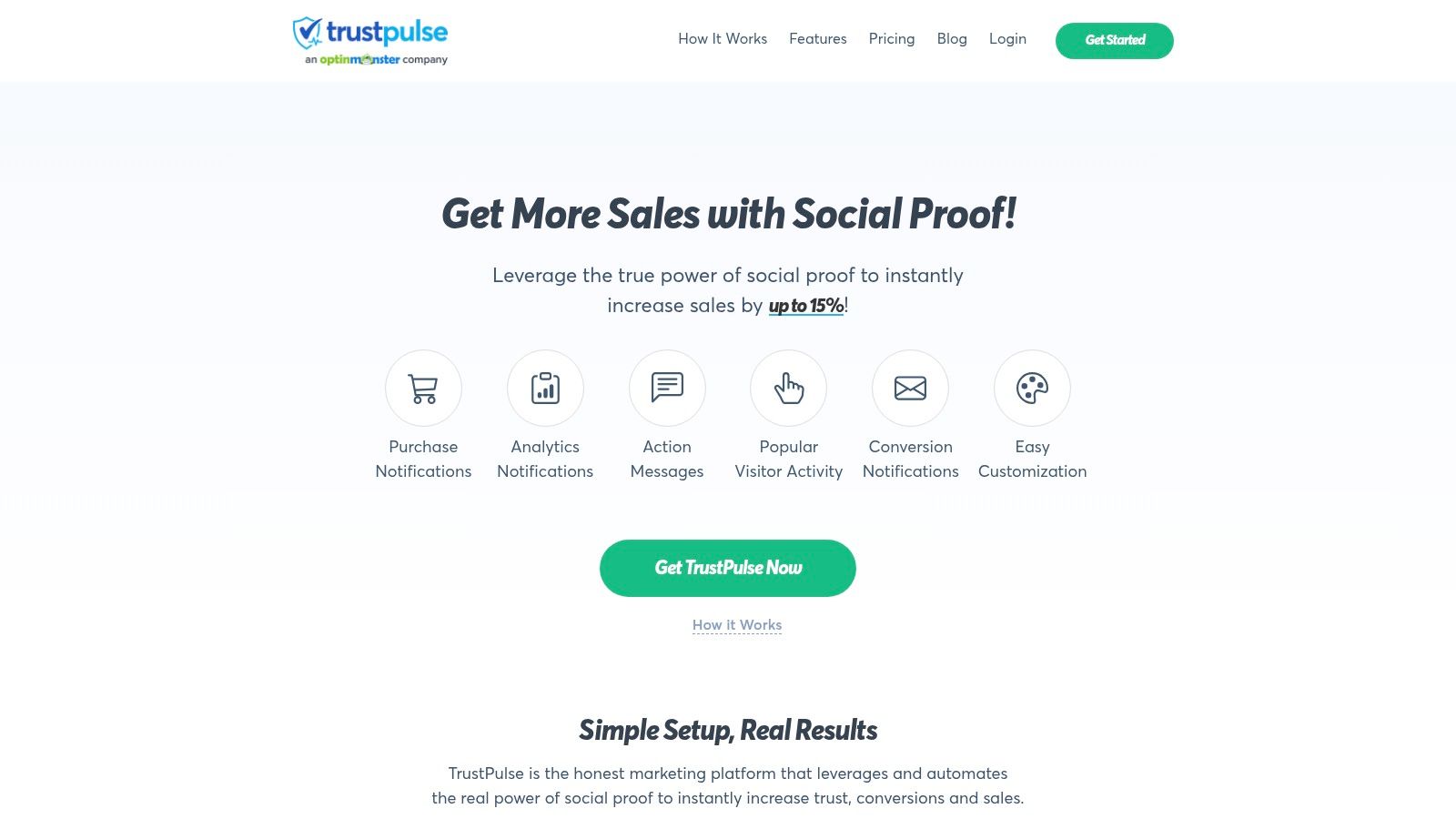 TrustPulse dashboard showing campaign analytics