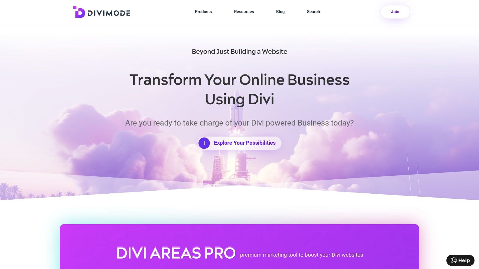 A visually appealing rocket launch themed popup template from Divimode