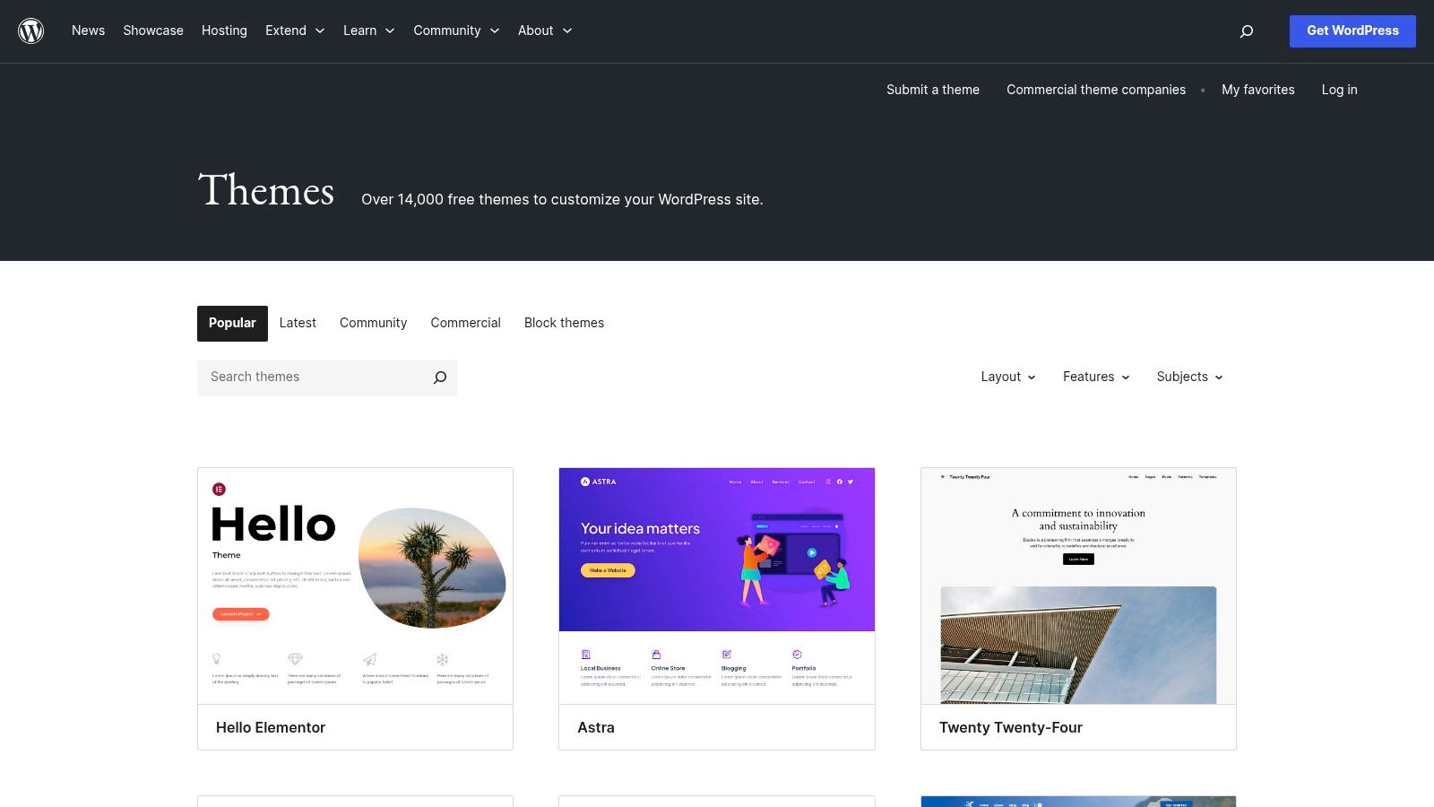 WordPress.org Theme Directory