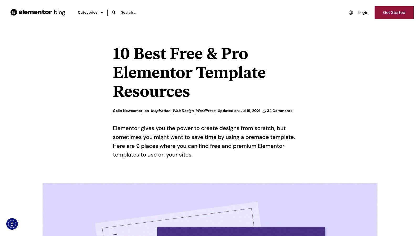 Elementor Template Library