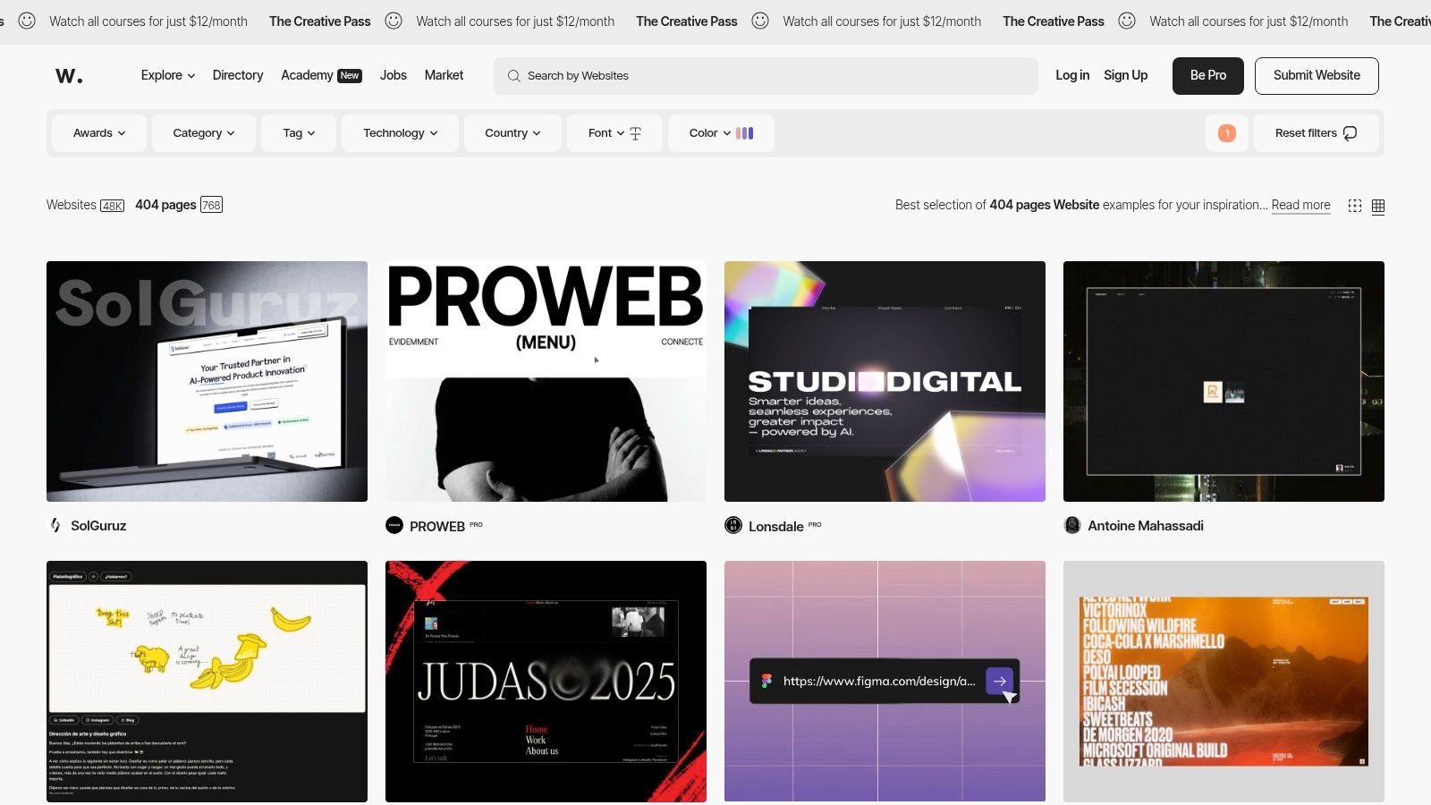 Awwwards – 404 Pages Collection