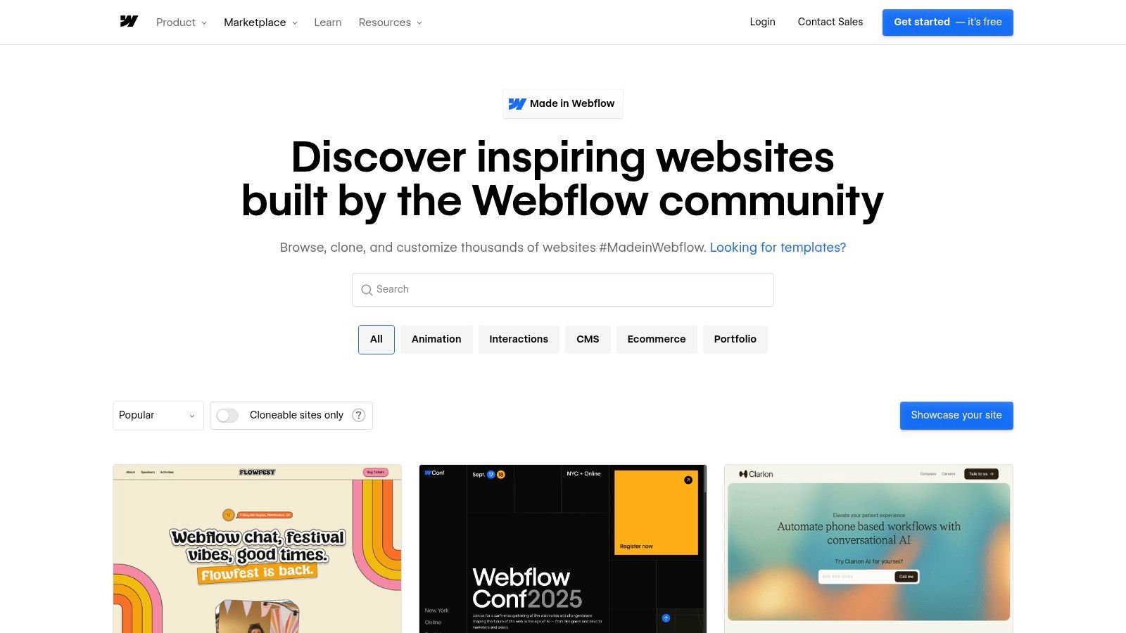 Webflow Showcase
