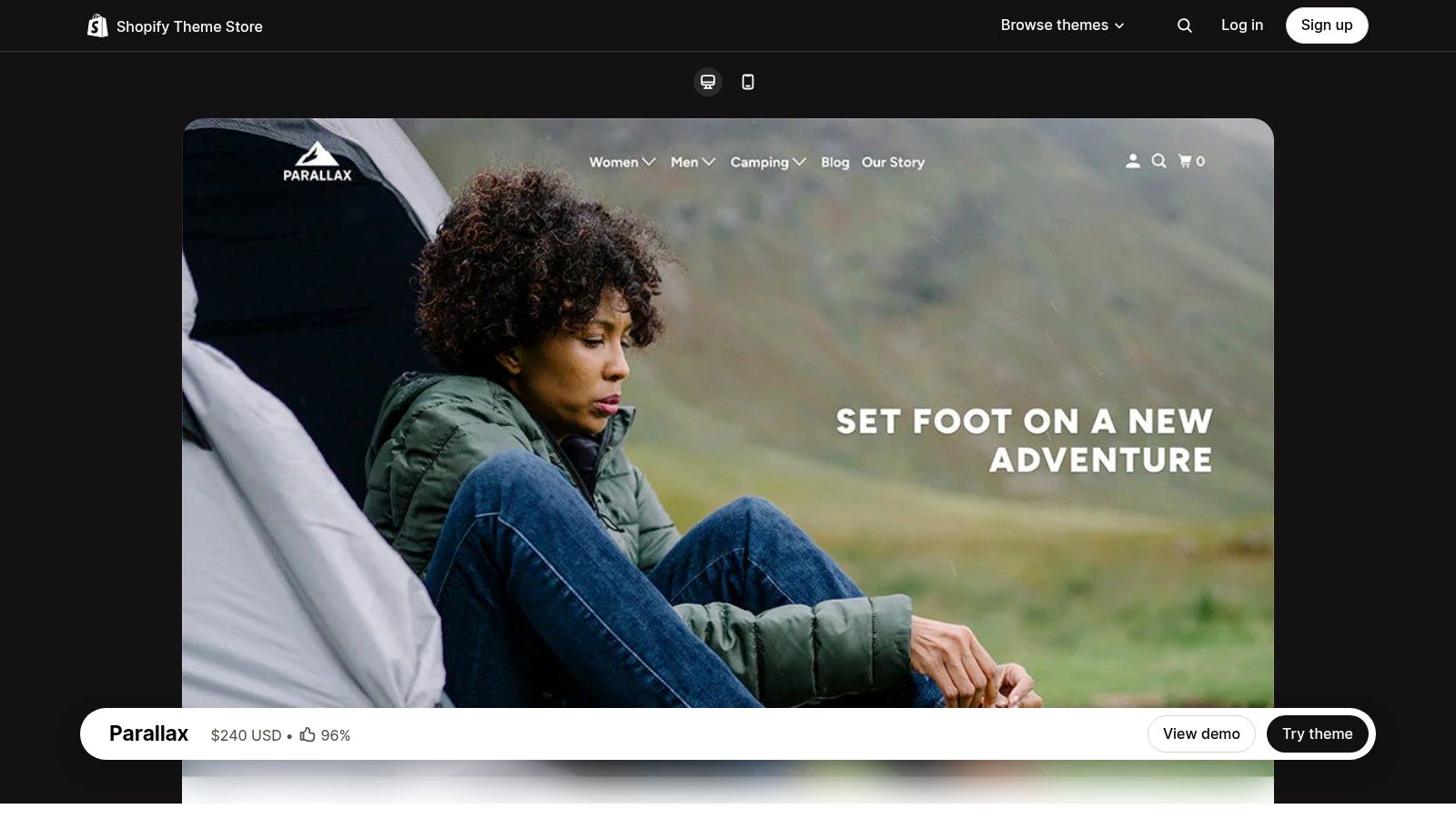 Shopify Theme Store — Parallax (Out of the Sandbox)