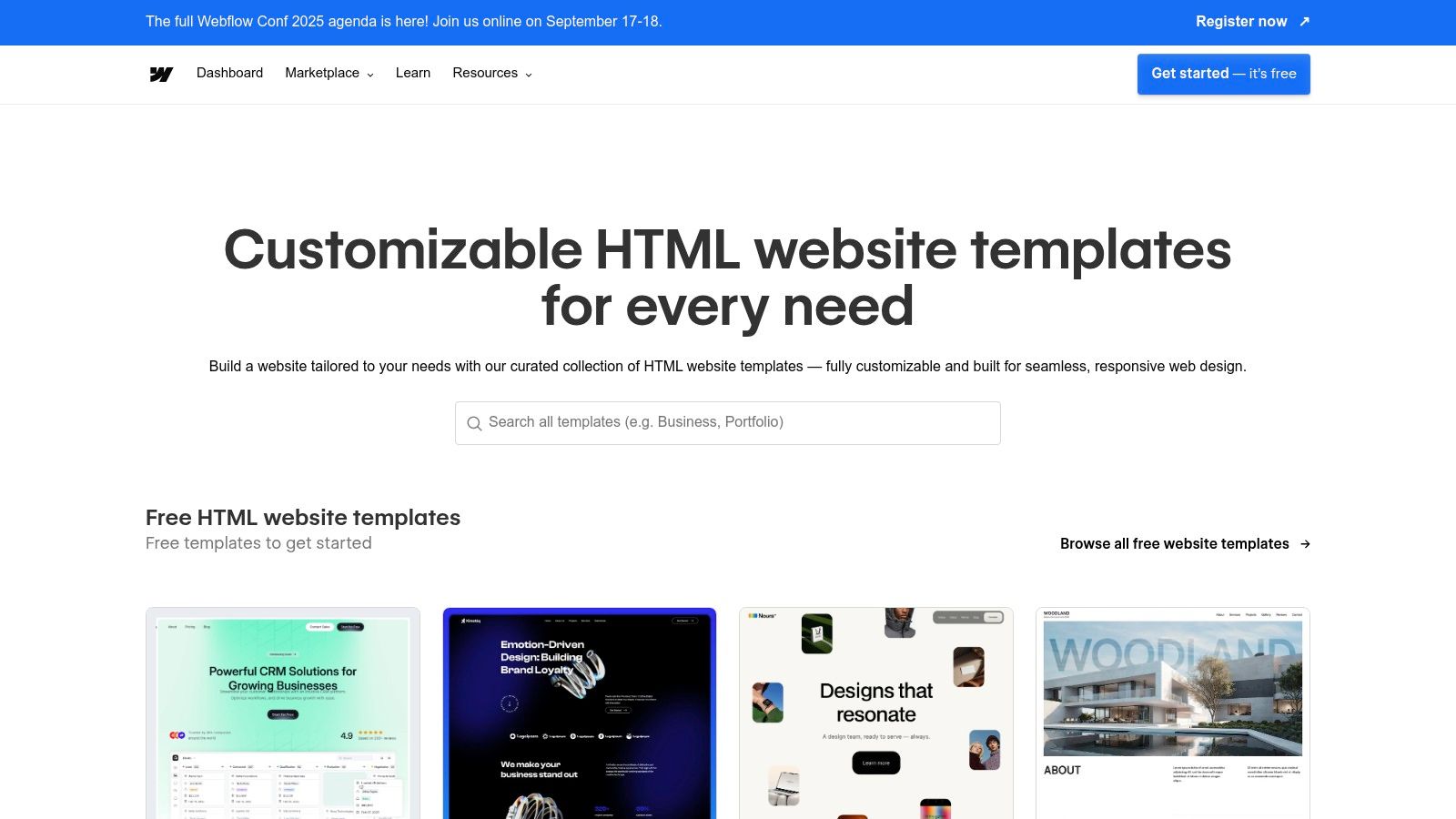 Webflow Templates & Inspo – Parallax-ready templates