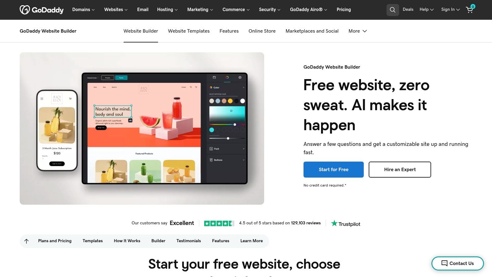 GoDaddy Websites + Marketing (Website Builder)