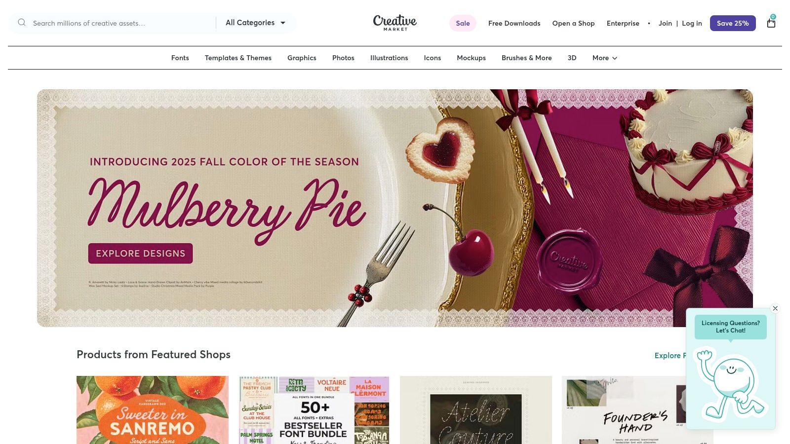 Creative Market (restaurant/food templates from independent creators)