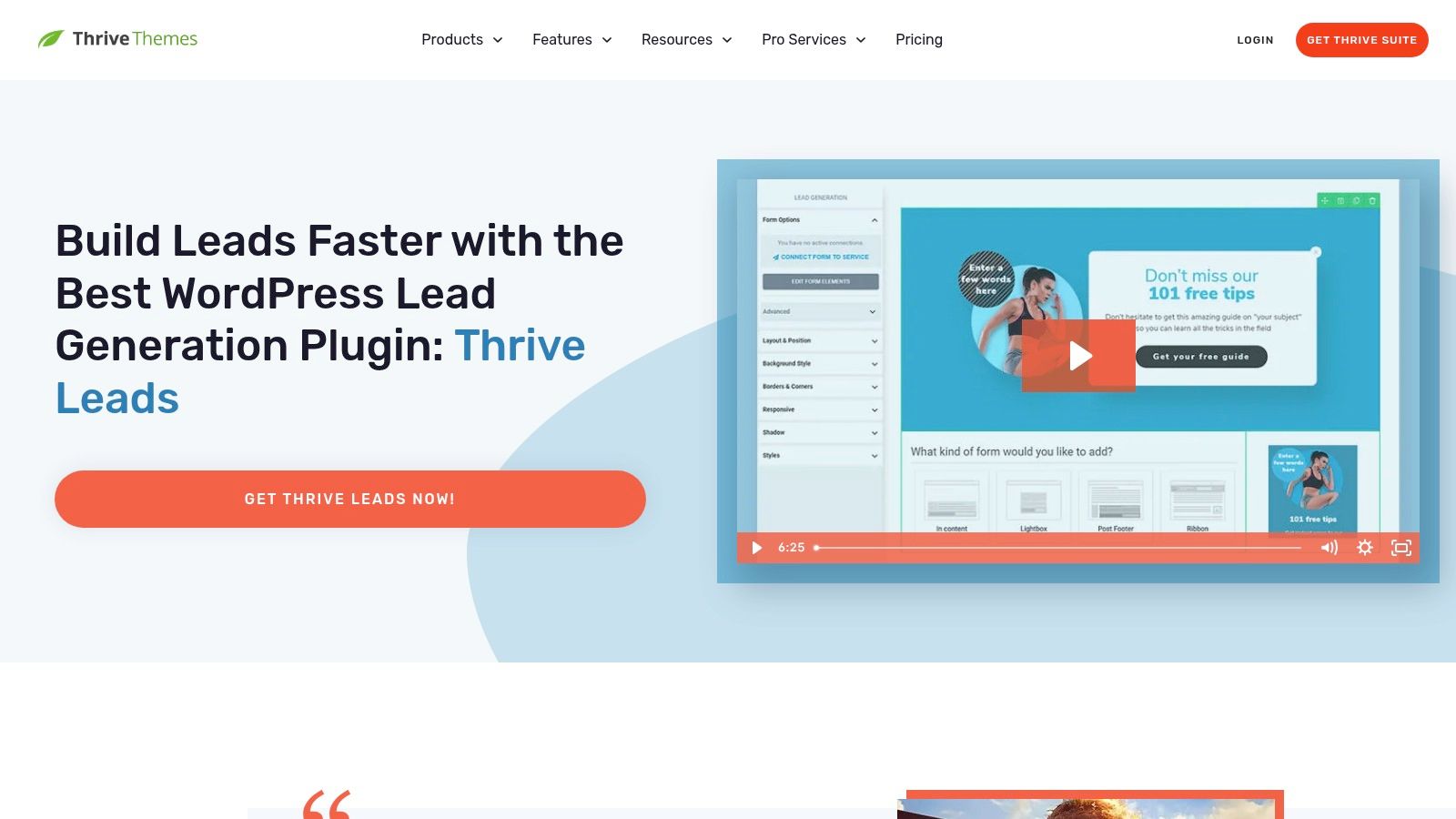 Thrive Leads Interface showing various opt-in form types