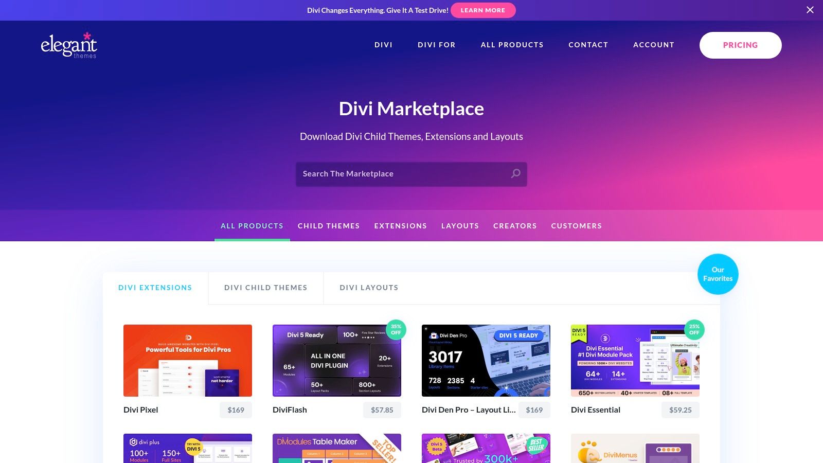 Divi Marketplace (Elegant Themes)