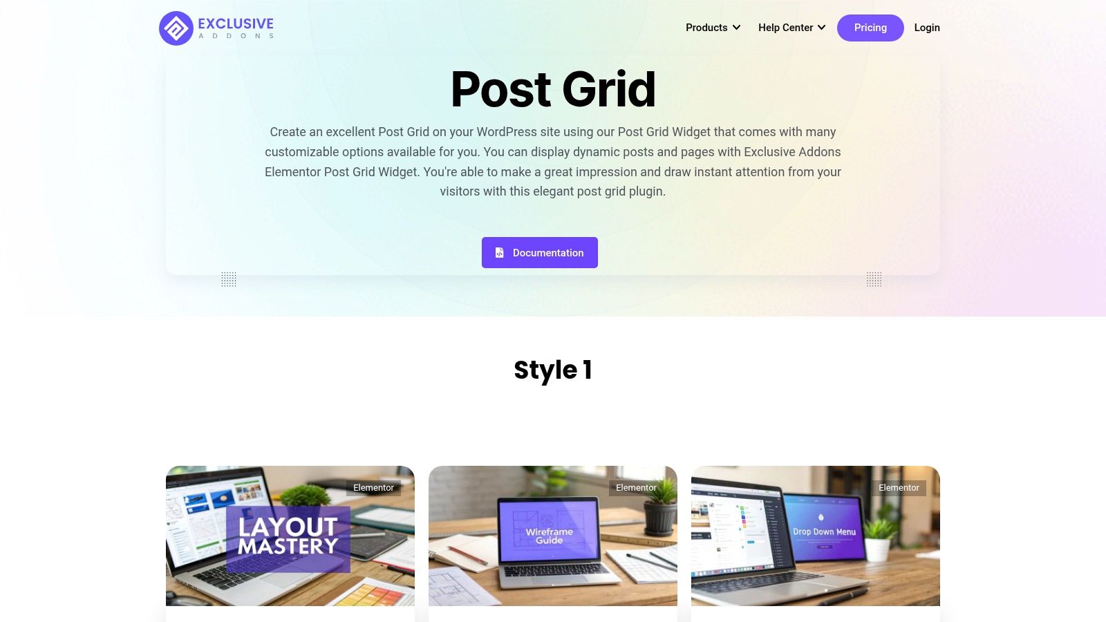 Post Grid Widget for Elementor Addons – Exclusive Addons