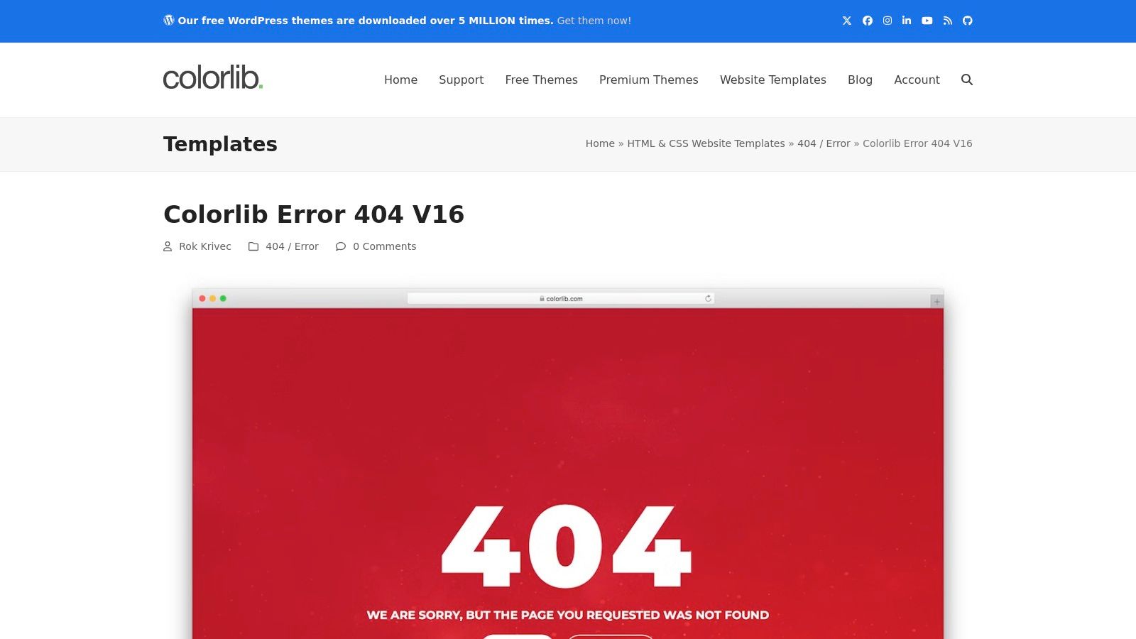 Colorlib 404 page example