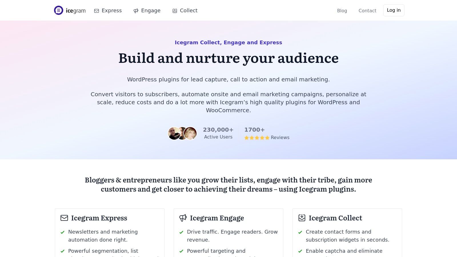 Icegram dashboard showing campaign options and templates