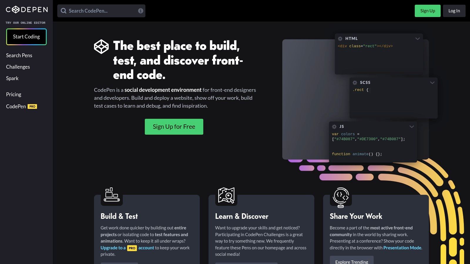 A CodePen collection showcasing various animated and interactive 404 page examples.
