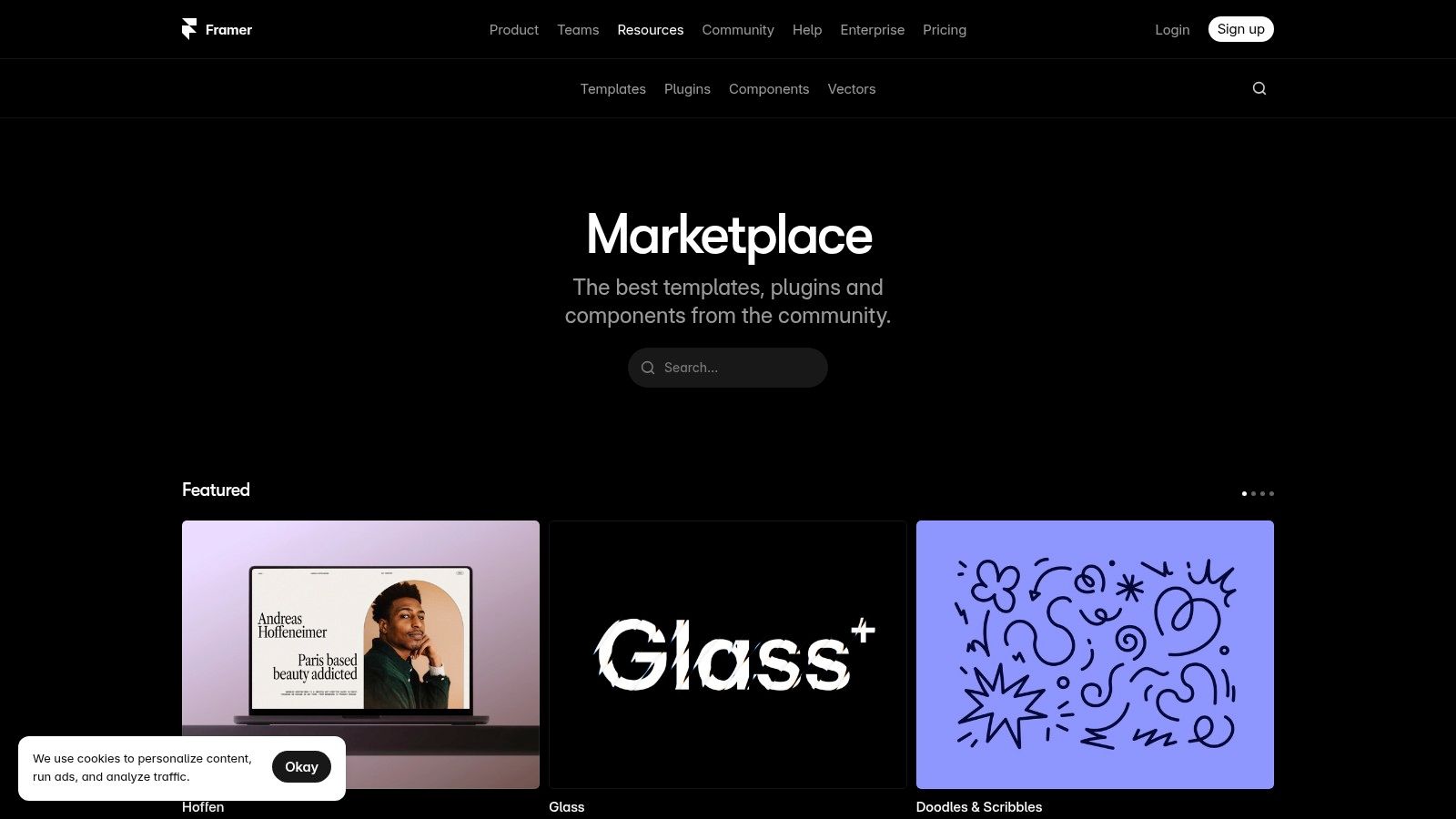 Framer Marketplace (Website Templates)