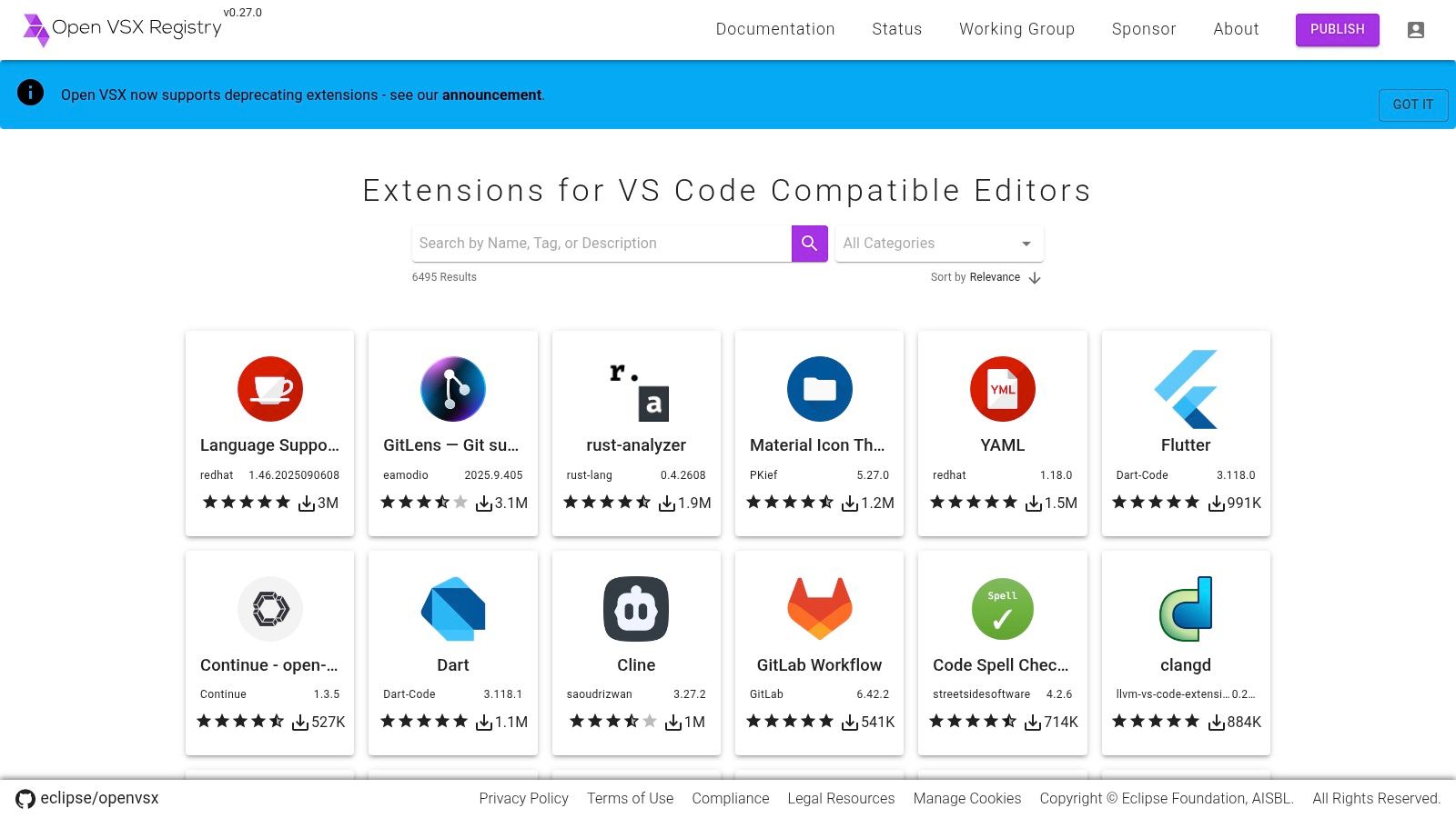 Open VSX Registry (Eclipse Foundation)