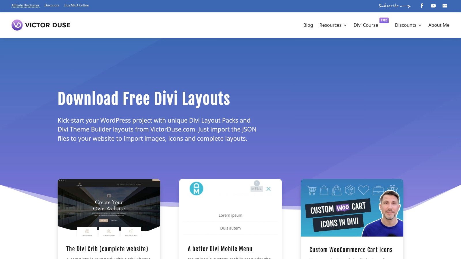 VictorDuse.com (Divi Layouts)