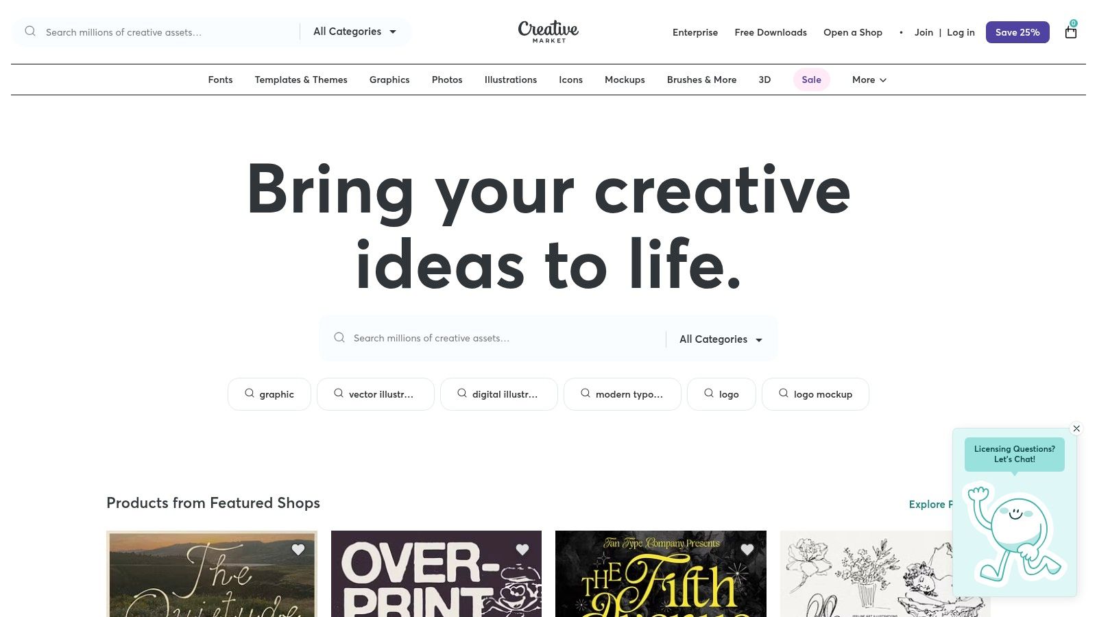 A collection of 404 page templates available on Creative Market, showcasing various illustrative styles.
