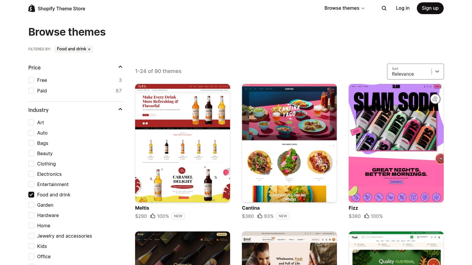 Shopify Theme Store (Food & Drink)