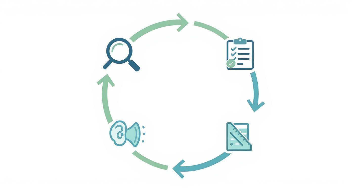 Infographic about continuous improvement process steps
