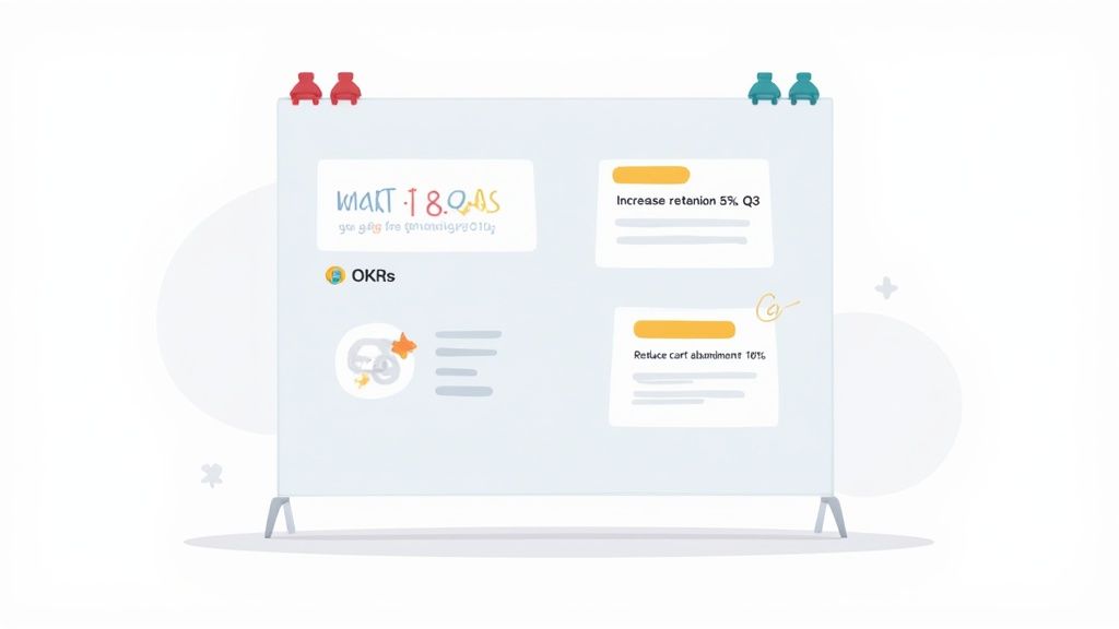 A team collaborating around a screen, pointing at different elements on a webpage.