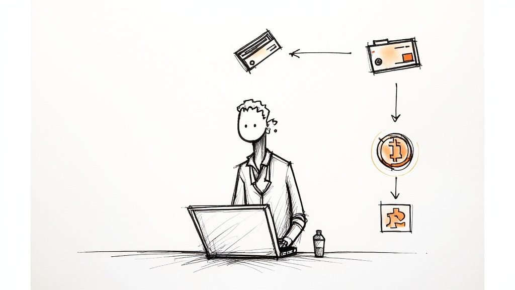 Banküberweisung oder Krypto-Karte