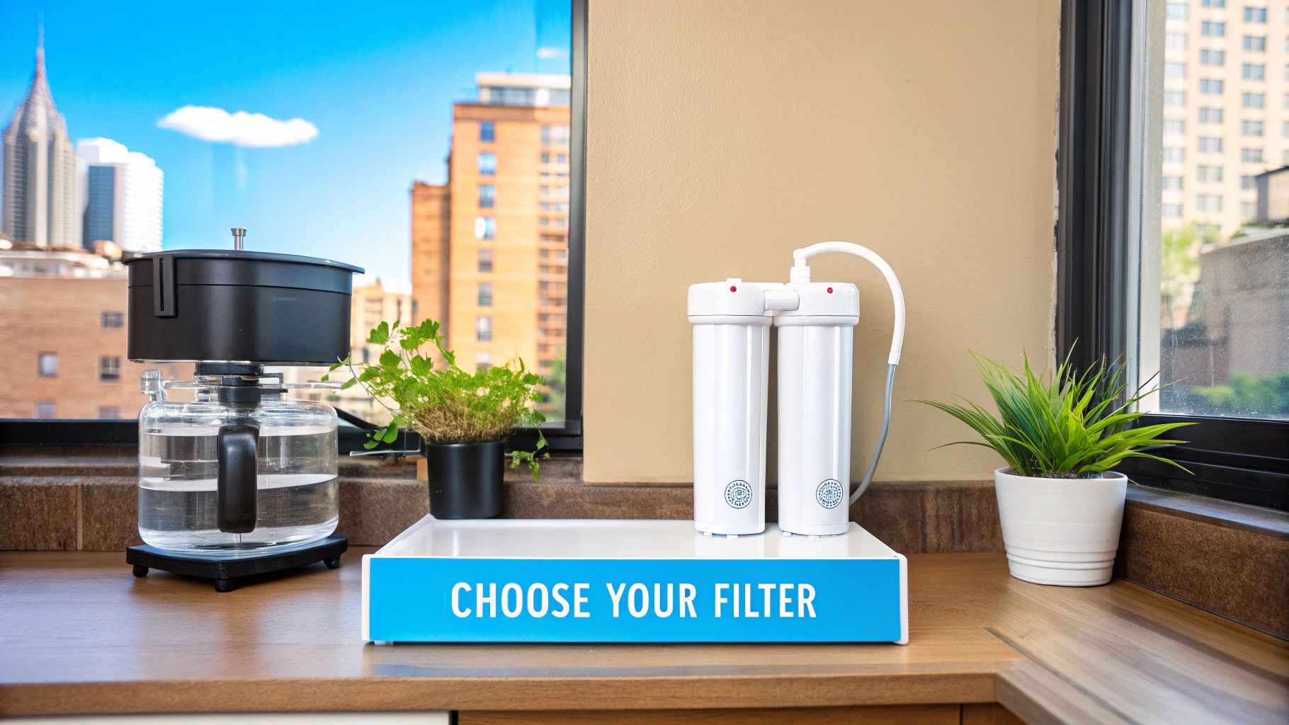 A person pouring a glass of clean water from a kitchen faucet