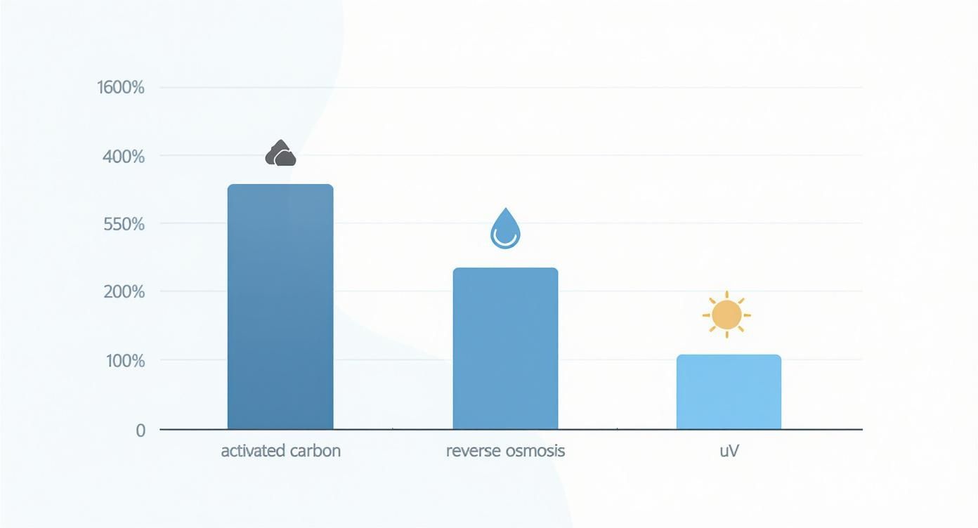 Infographic about water filter system comparison
