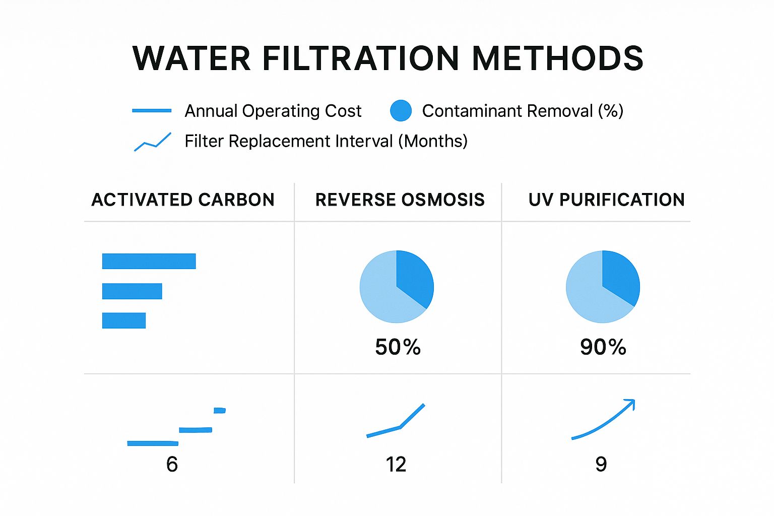 Infographic about compare water filtration systems