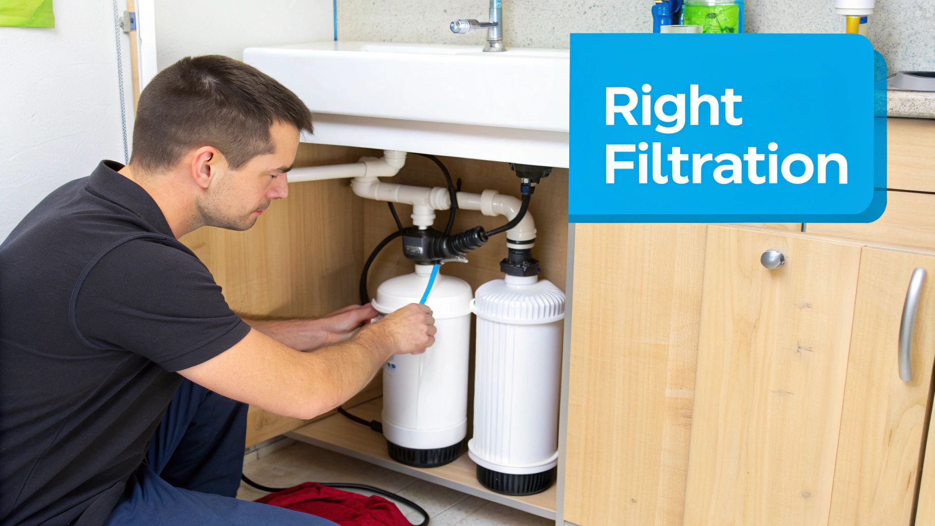 A person holding a glass of clear, clean water, symbolizing the outcome of choosing the right filtration system.