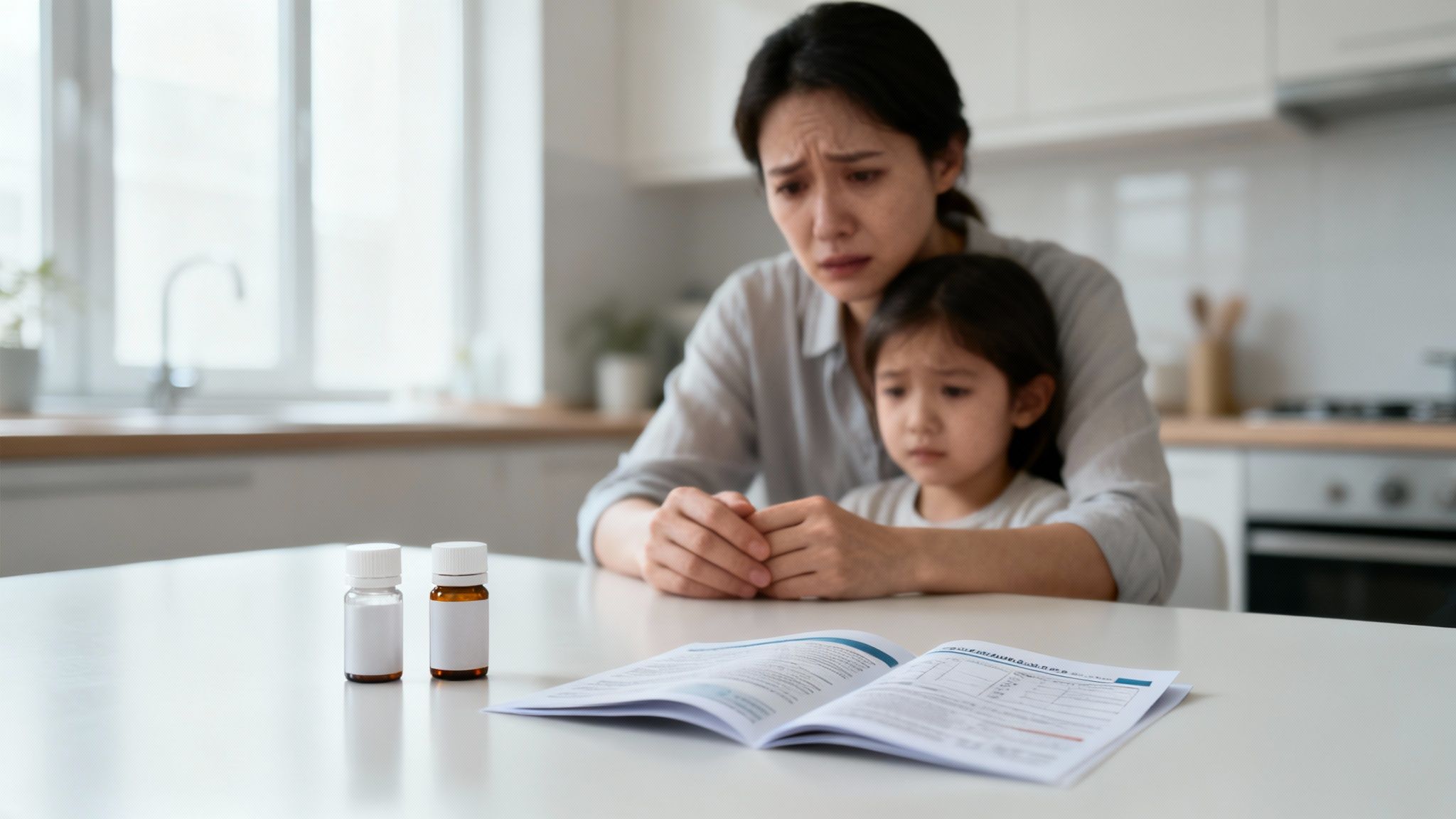 Sleeping baby with thermometer