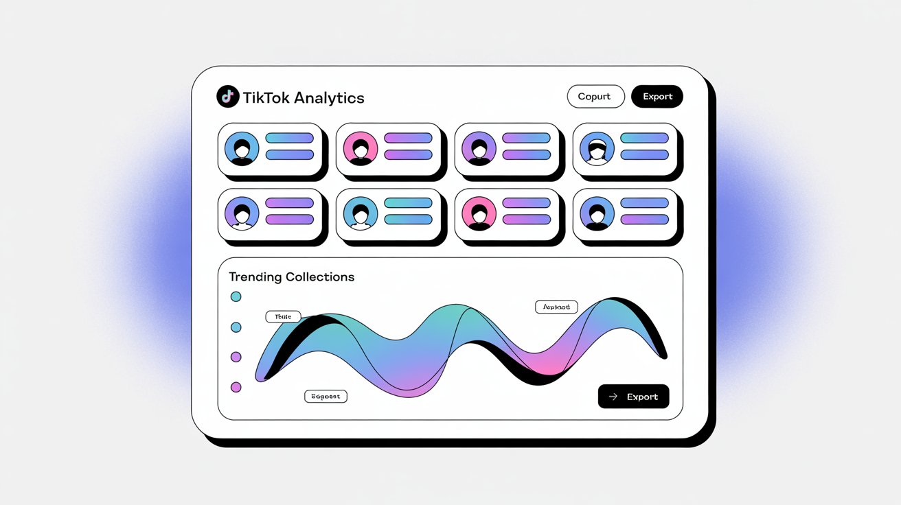 Analytics tool automation interface showing automated competitor tracking, collections, and data export capabilities