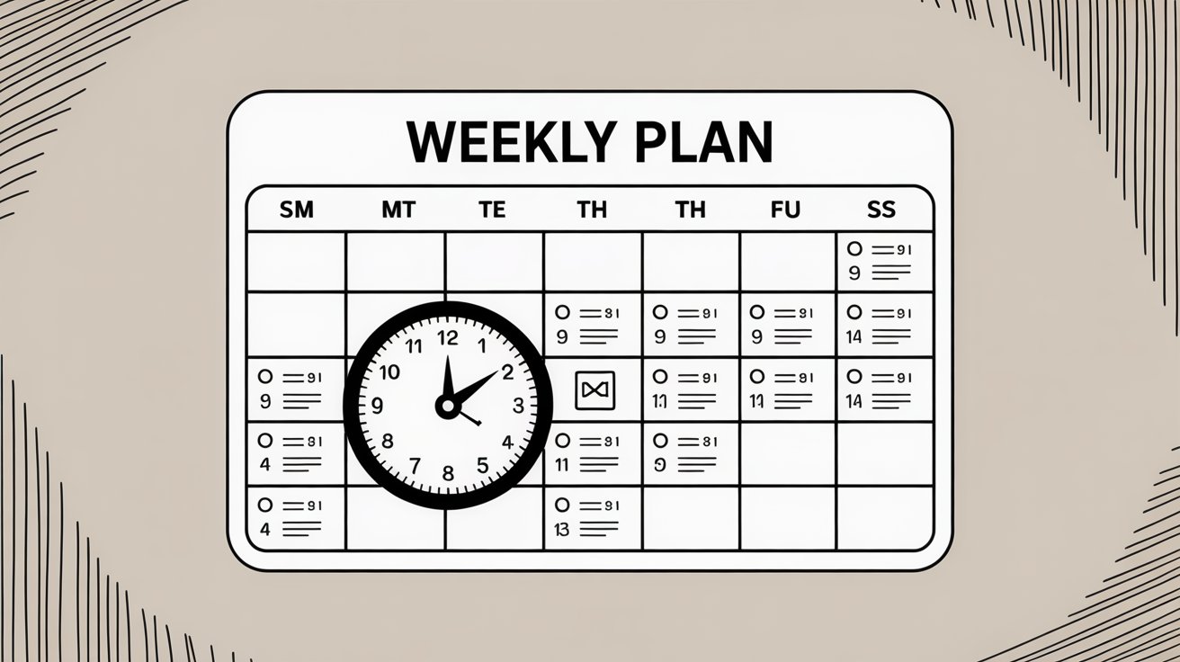 Testing schedule calendar showing systematic approach to experimenting with different posting times