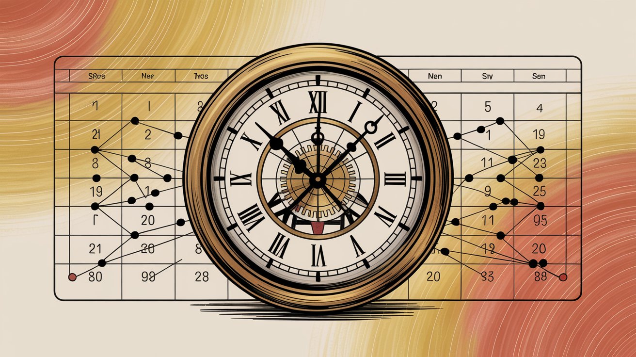 Optimal TikTok posting schedule showing best times with clock and calendar visualization