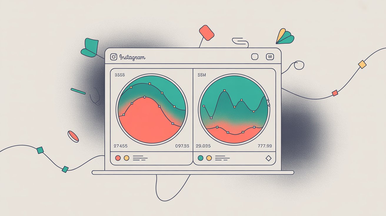 Analytics dashboard comparing Instagram metrics with side-by-side performance charts