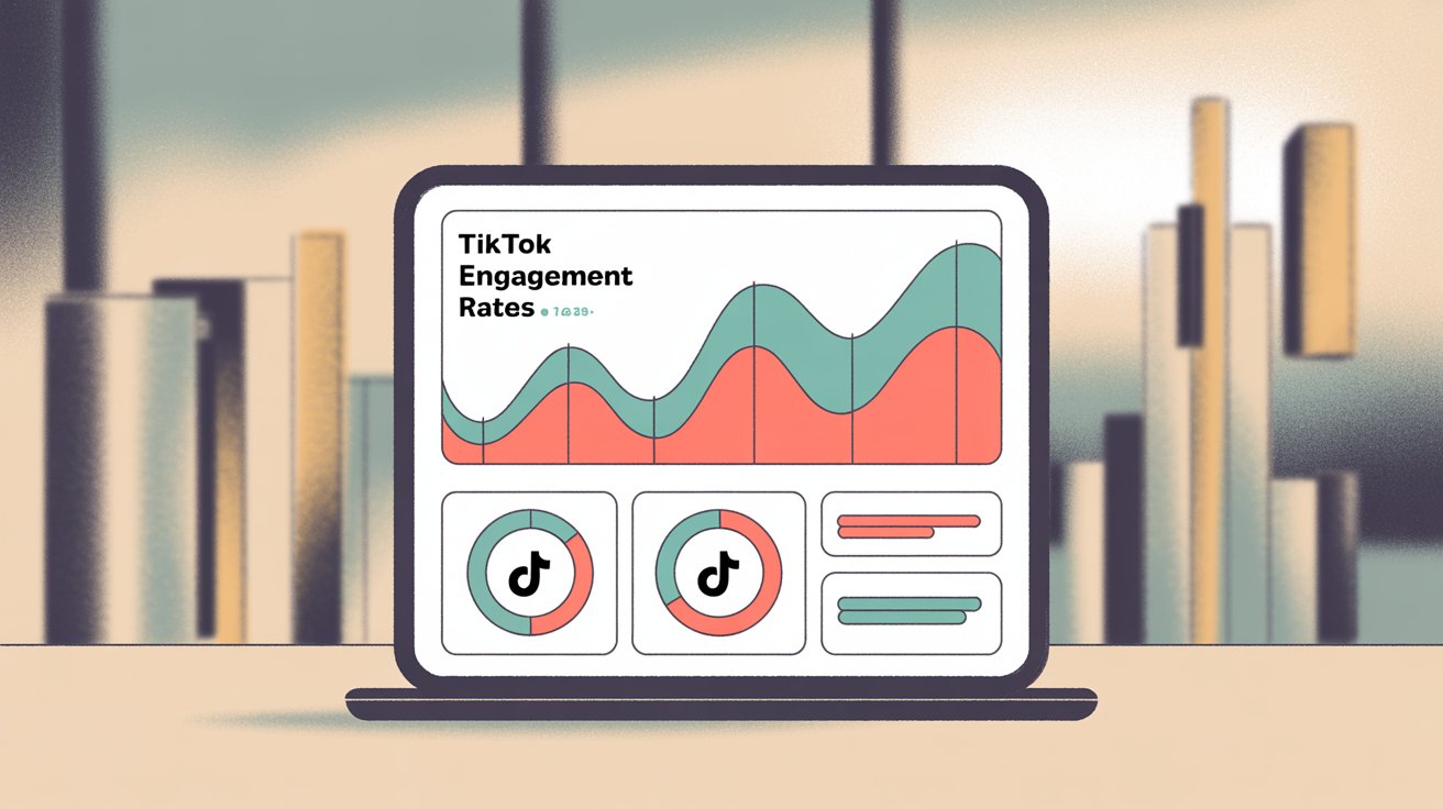 TikTok engagement rate analytics dashboard showing metrics and performance trends for 2025