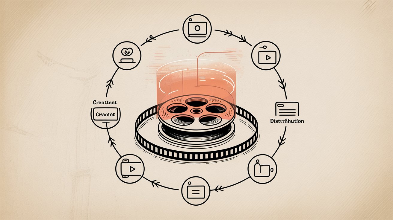 UGC video marketing ecosystem workflow showing interconnected tools for creating, collecting, tracking and optimizing user-generated video content