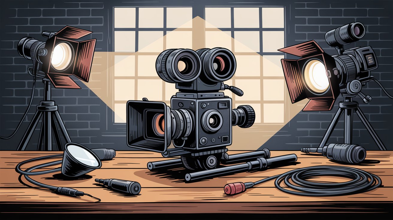 Professional video production setup showing high-quality content creation equipment