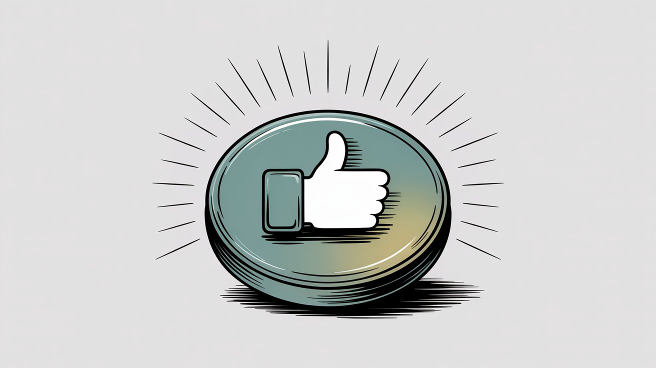 Like button visualization with percentage metrics showing engagement rate thresholds for viral content