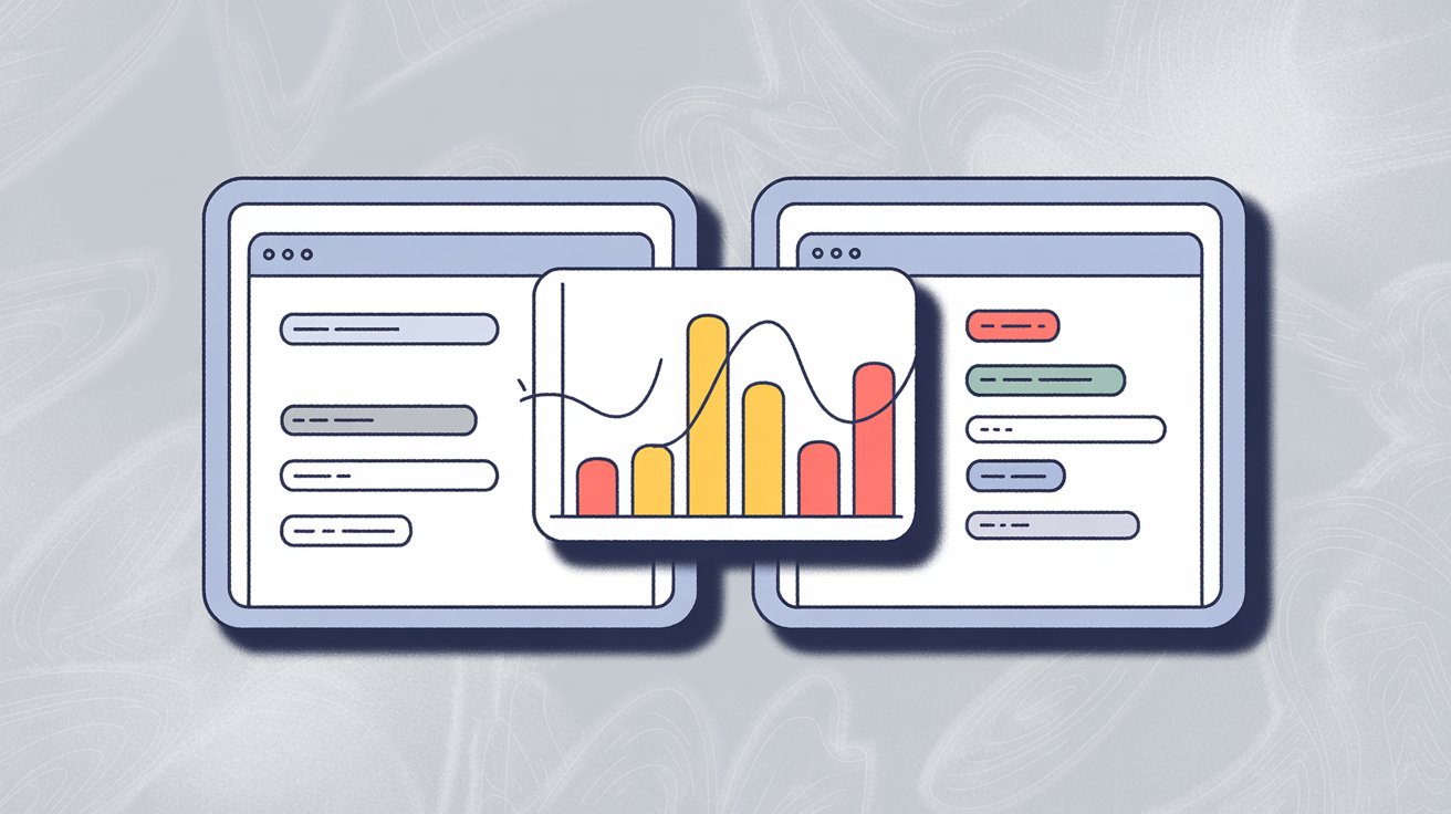 Split-screen A/B testing illustration comparing different posting times for Facebook Reels optimization