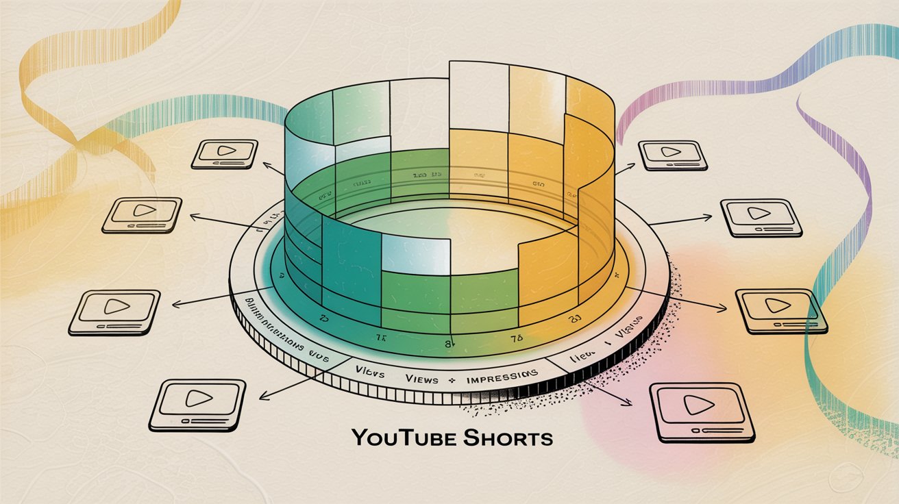 YouTube Shorts reach and hook performance metrics including impressions, views, and view-through rates
