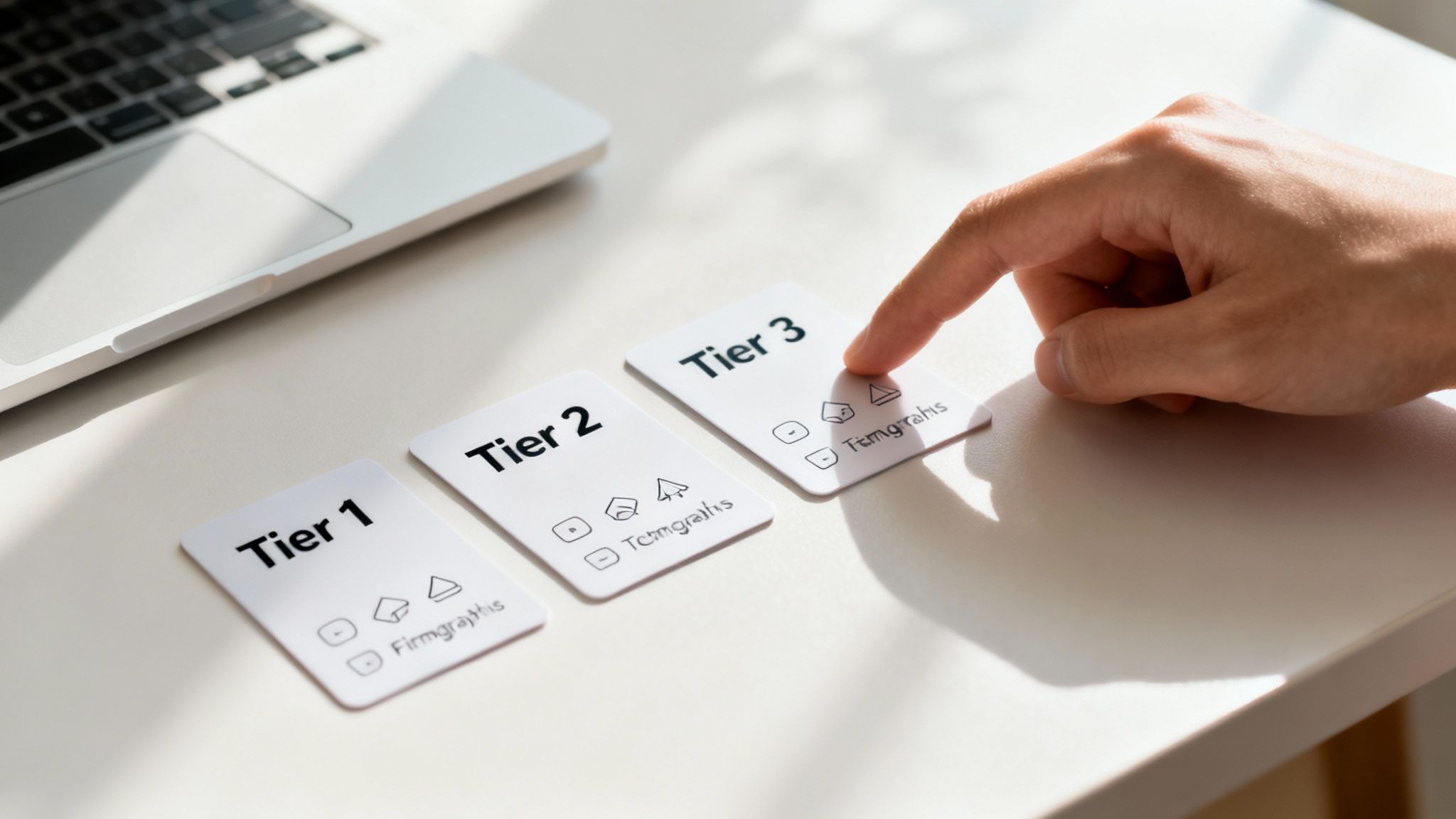 A team collaborating around a whiteboard, developing a customer profile.