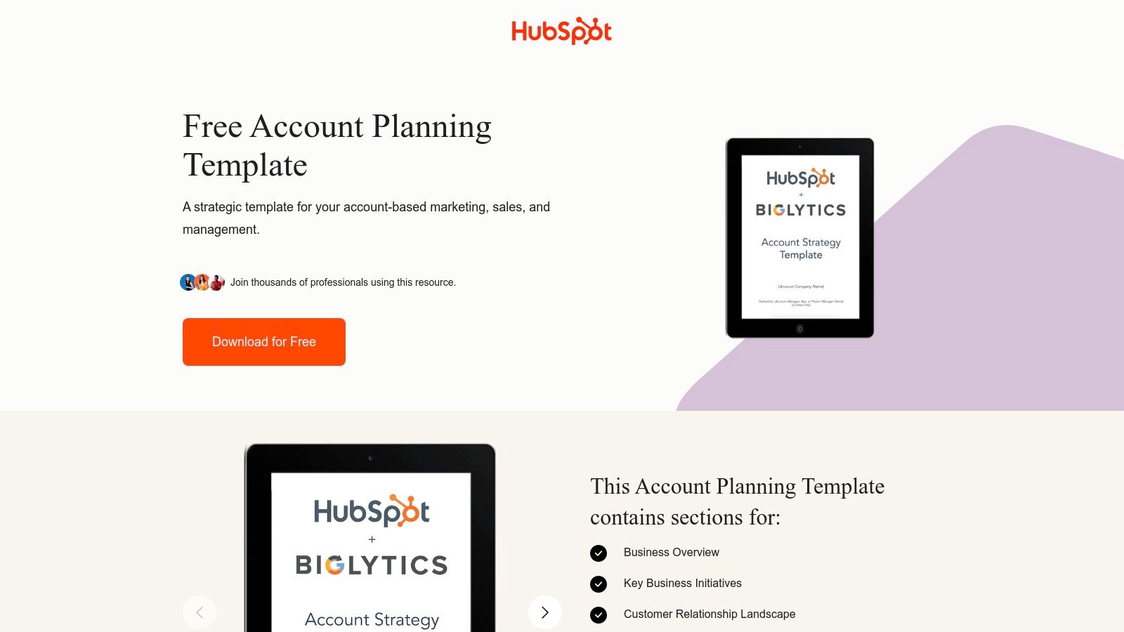 HubSpot (Free Account Planning Template)