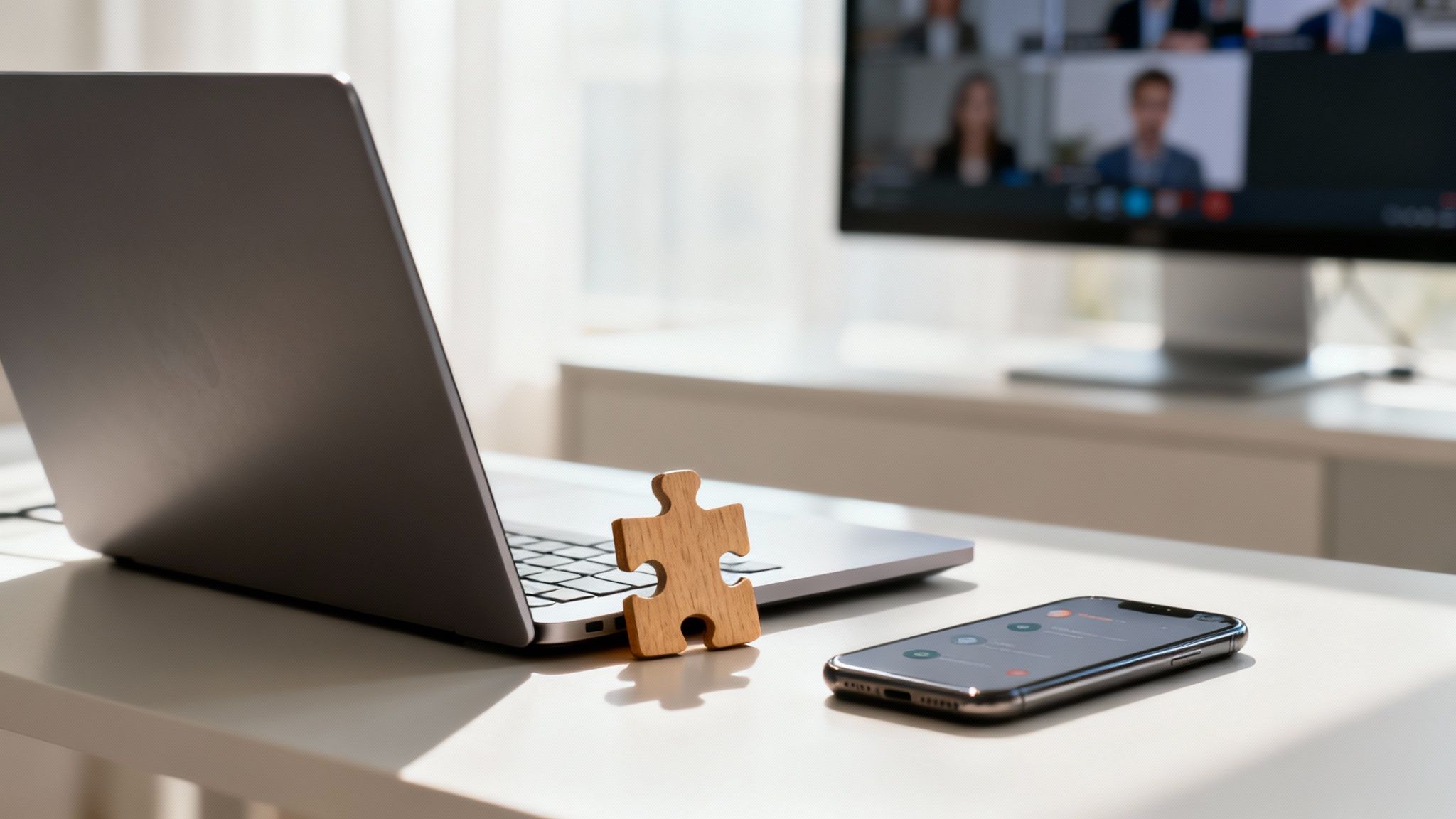 A team collaborating around a table with laptops, symbolizing modern team productivity.