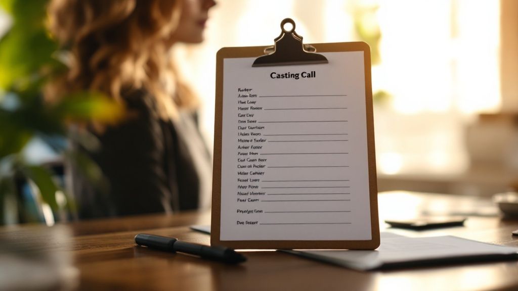 A professional film crew shooting a commercial on a well-lit set